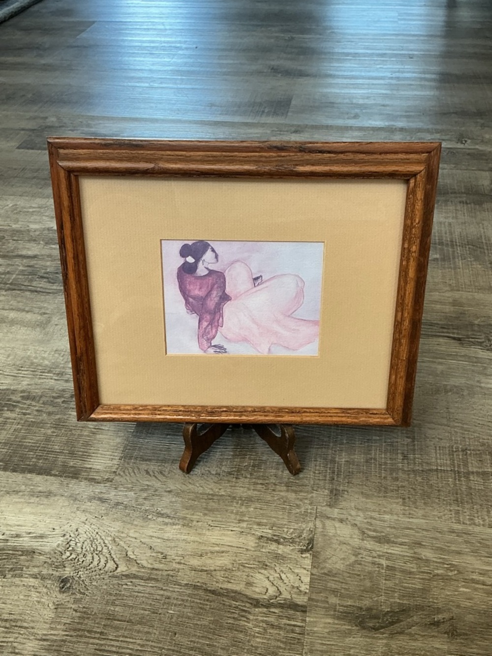 R.C. Gorman Native American Print Seated Woman Framed Matted Art Print Gallery